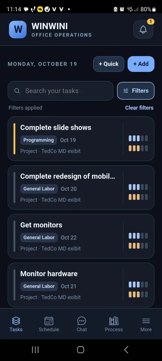 WINWINI Mobile OfficeOS application screenshot