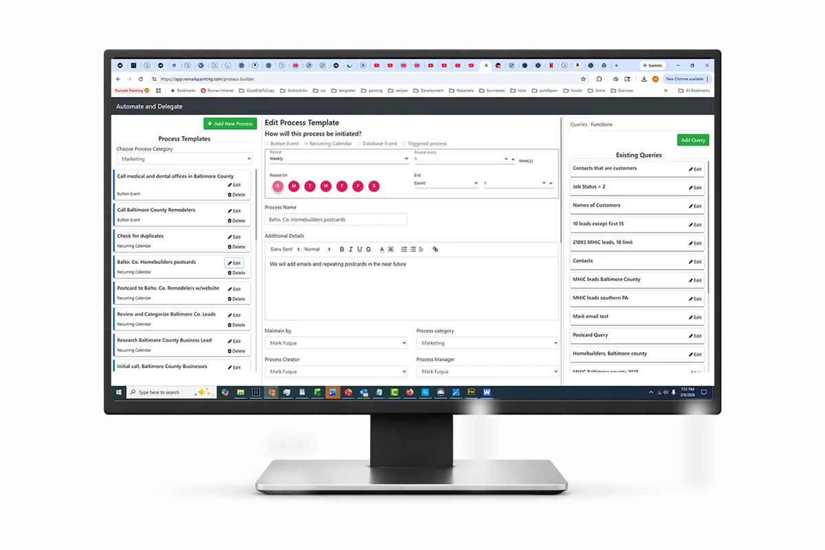 WINWINI Process Builder application screenshot
