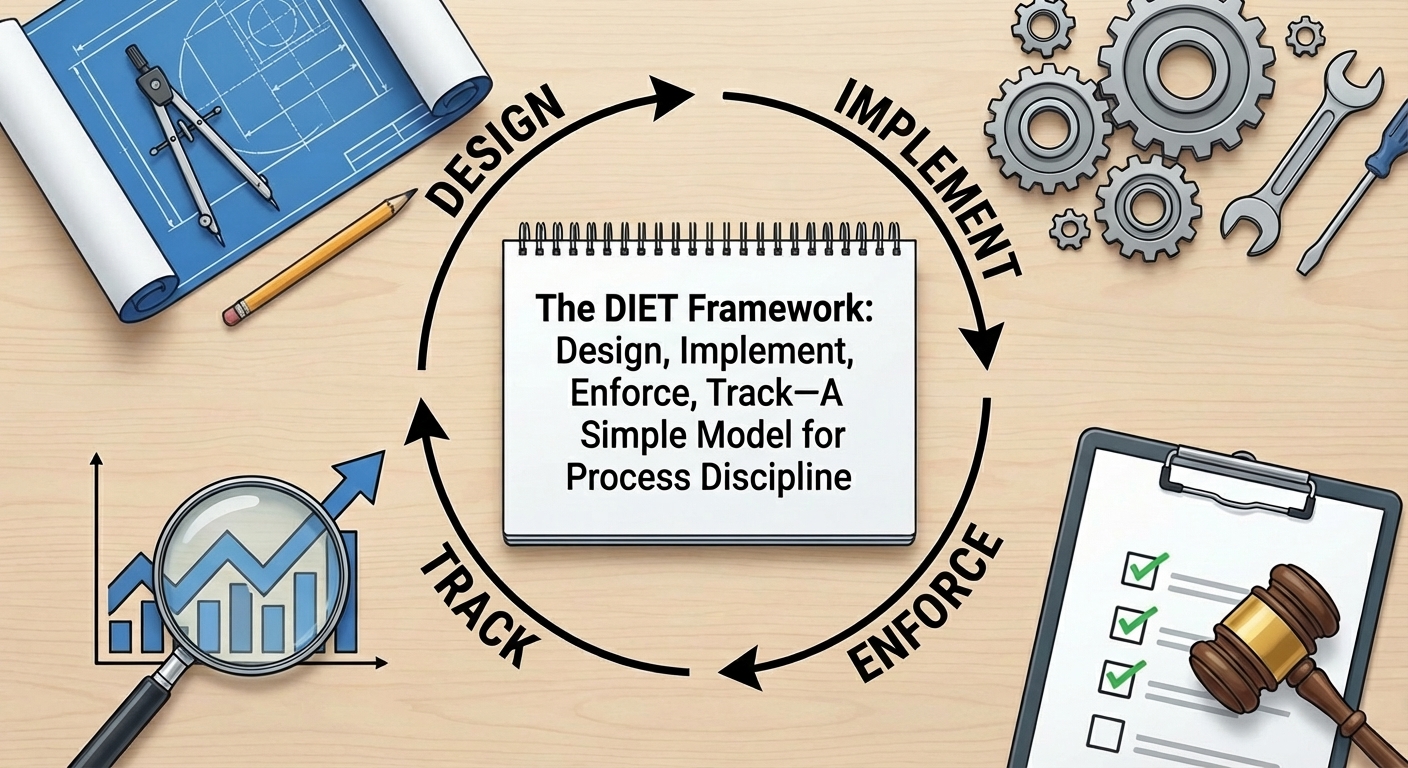 The DIET Framework: Design, Implement, Enforce, Track—A Simple Model for Process Discipline